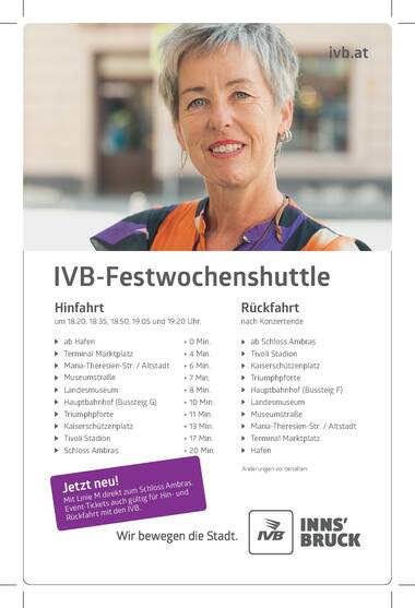 Fahrplan IVB-Festwochenshuttle 