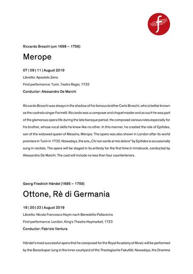 Announcement Operas 2019