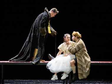 Yevhen Rakhmanin (Theodorus), Julie Goussot (Axinia) & Joan Folqué (Gavust) © Birgit Gufler © Birgit Gufler