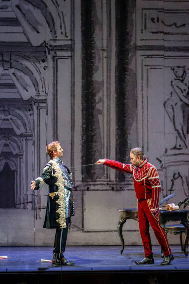 Valer Sabadus (Metello) & Bejun Mehta (Silla) © Birgit Gufler Valer Sabadus (Metello) & Bejun Mehta (Silla) in «Silla» © Birgit Gufler