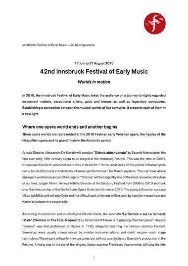 "Worlds in motion": Programme 2018
