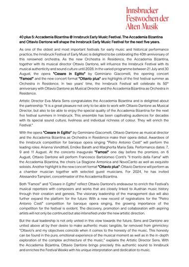 PM 40 plus 5 Birthday of Accademia Bizantina