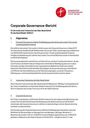 Corporate Governance Bericht 2020.21