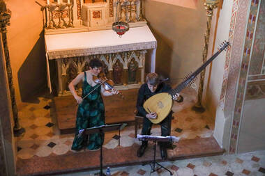 Ensemble Repicco in der Nikolauskapelle von Schloss Ambras © Innsbrucker Festwochen / Celina Friedrichs
