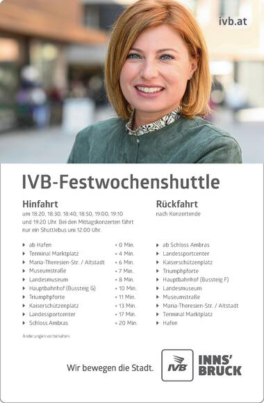 Shuttle Fahrplan 2023 ©IVB