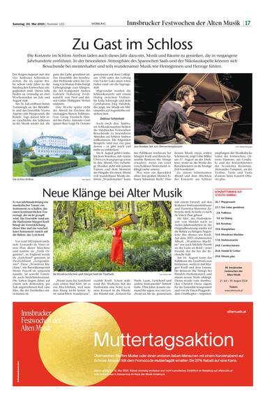 Beilage der Innsbrucker Festwochen Mai