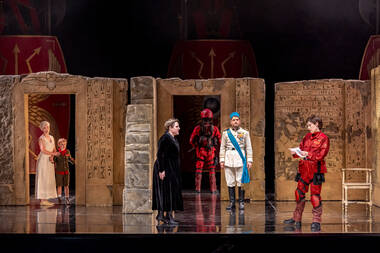 Jonas Kolfer (Sesto), Margherita Maria Sala (Cornelia), Valerio Contaldo (Tolomeo), Arianna Vendittelli (Cesare) ©BirgitGufler