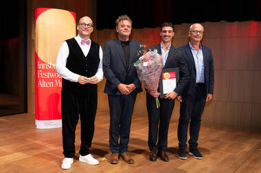 Sebastian Schwarz, Ottavio Dantone, Erstplatzierter Salvador Simão, Franz Etz © Birgit Pichler