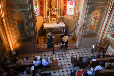 Ensemble Repicco in der Nikolauskapelle von Schloss Ambras © Innsbrucker Festwochen / Celina Friedrichs