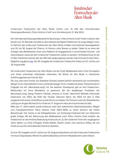 PM Cesti-Gesangswettbewerb