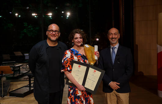(v.l.) Sebastian Schwarz, Shira Patchornik, Alessandro De Marchi © Celina Friedrichs